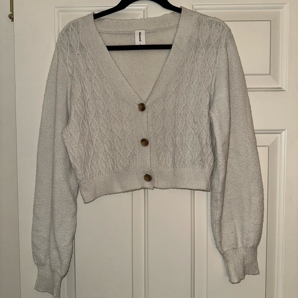 Cozy Beige Button-Up Women Sweater